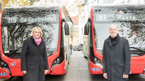 Articulated electric buses are now in operation on all five Osnabrück s