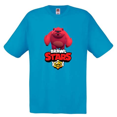 Футболка детская Бравл Старс Медведь Ниты (Brawl Stars Nita) голубая ...