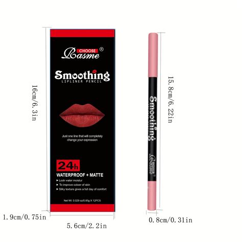 12 Pack Lip Liner 12 Colors Waterproof Sweat Proof Not Easy To Fade Non Stick Cup Nude Color