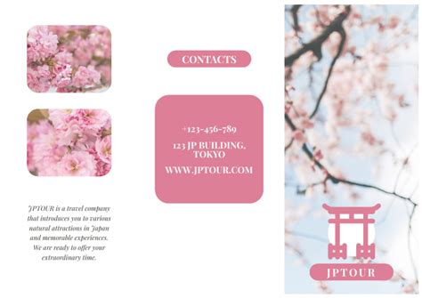 japan  offer  pink sakura  brochure tri fold template