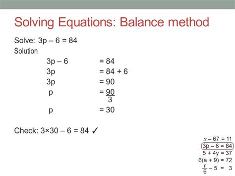 Solving Equations Using The Balance Method Youtube