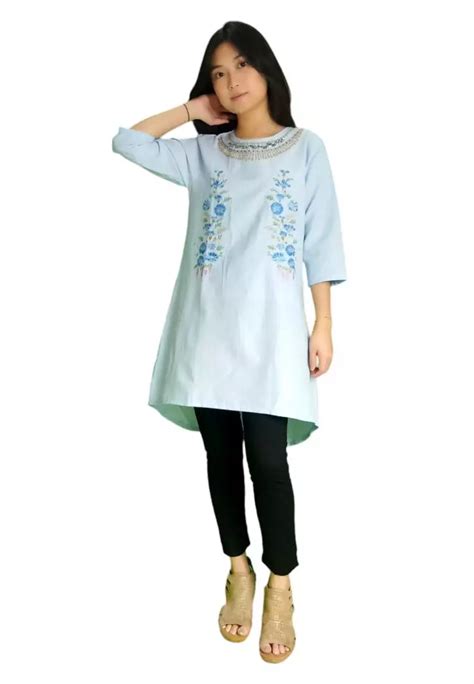 Jual Versail Muslim Tunic Anak Perempuan 11 14 Thn Blue Tunisia