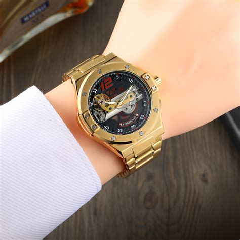 Forsining Factory Man Reloj Hombre Wrist Watches Mens Luxury Gold Noble