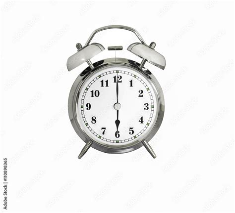 6 o'clock Silver Alarm Clock Stock-Foto | Adobe Stock