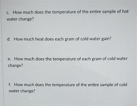Solved Suppose We Have G Of Hot Water And G Of Cold Chegg