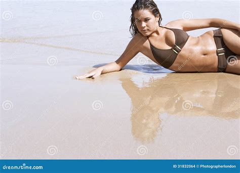 Sensuous Woman In Bikini Lying On Water Stock Photo Image Of Adult