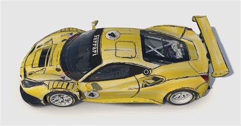 Pen Sketch with Yellow Marker and Pencil Ferrari 488 - Cartoon - Comic ...