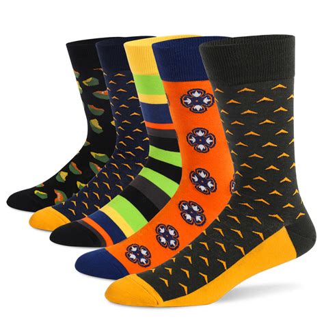 5 пар, мужские носки в полоску из чесаного хлопка | AliExpress