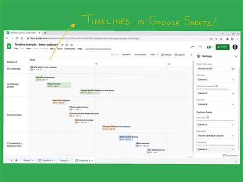 How to create a timeline in Google Sheets