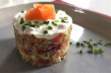 Tartare De Quinoa Truite Fum E Cr Me De Ch Vre Et Ciboulette