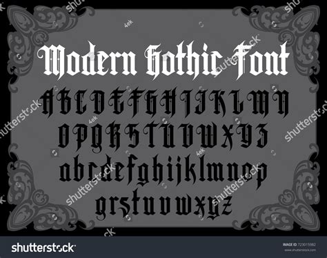 Vector Modern Gothic Alphabet Frame Vintage Stock Vector (Royalty Free ...