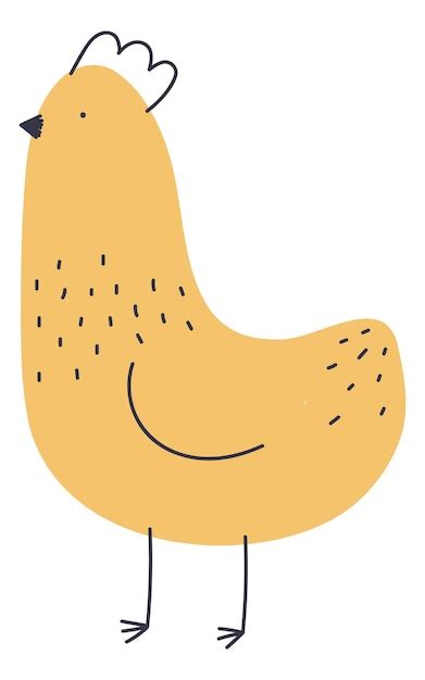 Premium Vector Yellow Chick Hand Drawn Hen Bird Doodle