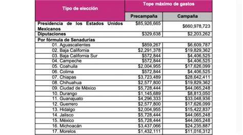 Determina Ine Topes De Gastos De Precampa A Y Campa A Para La Elecci N