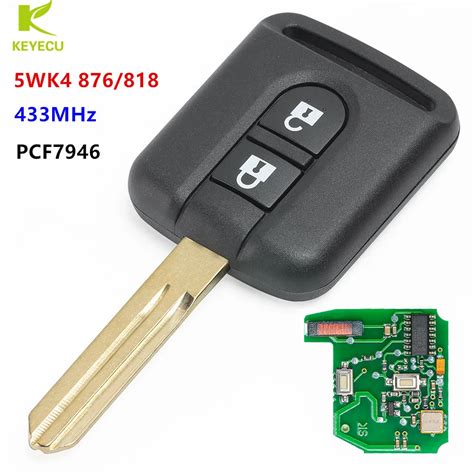 KEYECU Remote Transmitter Key Fob 2 Button 433MHz ID46 For Nissan X