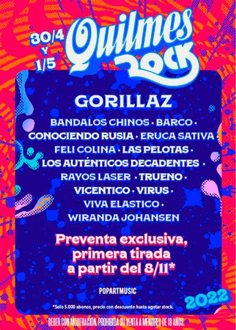 Gorillaz llegará a la Argentina en el marco del Quilmes Rock 2022