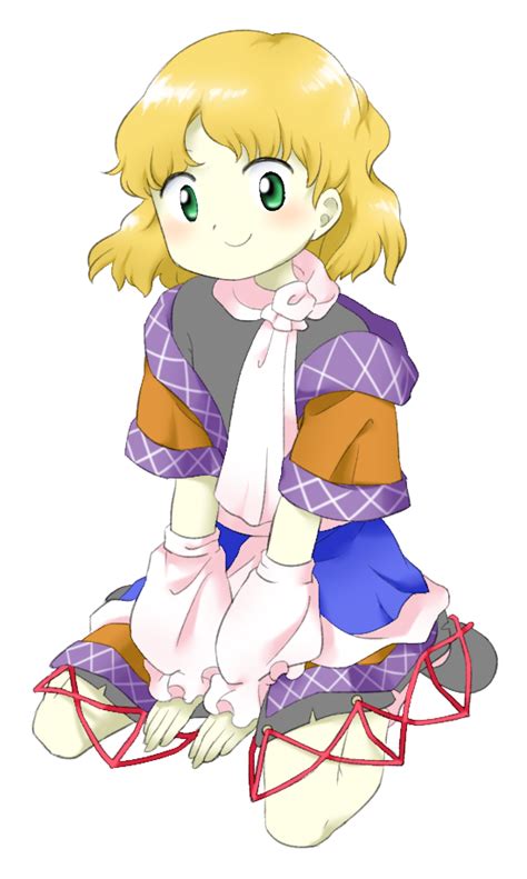 Safebooru Girl Arm Warmers Between Legs Black Footwear Blonde Hair Closed Mouth Full Body