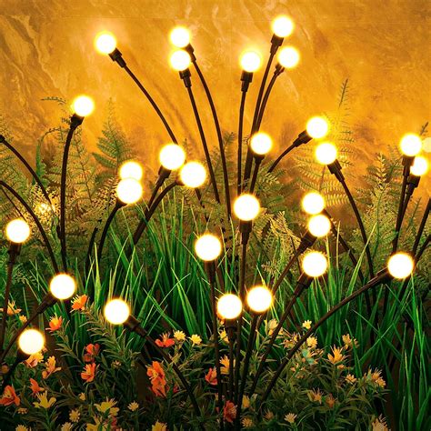 Asmad Solar Garden Lights 2 Pack 16 Leds Solar Outdoor Lights Outdoor Decorations Lights