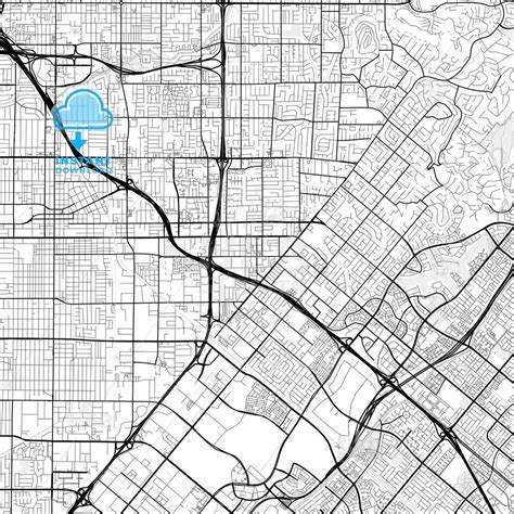 Vector PDF map of Tustin, California, United States - HEBSTREITS | Printable maps, Map vector, Map