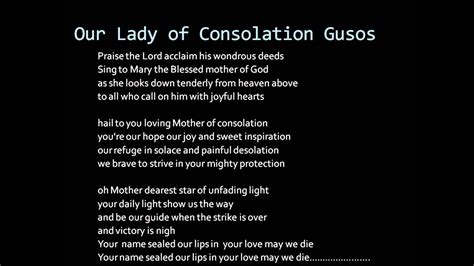 Our Lady Of Consolation Hymn Youtube