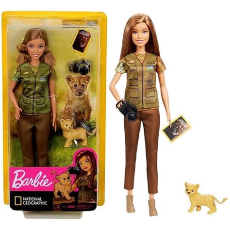 Conjunto National Geographic Boneca Barbie Menina Morena Profiss Es