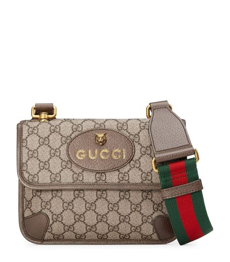 Mens Gucci Neutrals Small Gg Supreme Messenger Bag Harrods Uk