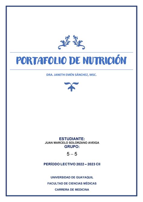 Portafolio De Nutrici N Juan Solorzano Aveiga Portafolio De