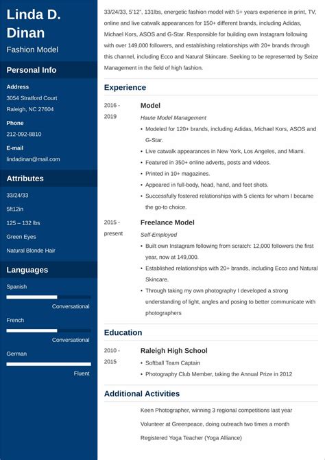 Model Resume Template With Examples And Writing Tips