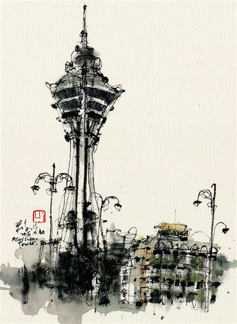 Alor Setar Tower By Chngkiahkiean Illustration Sketches