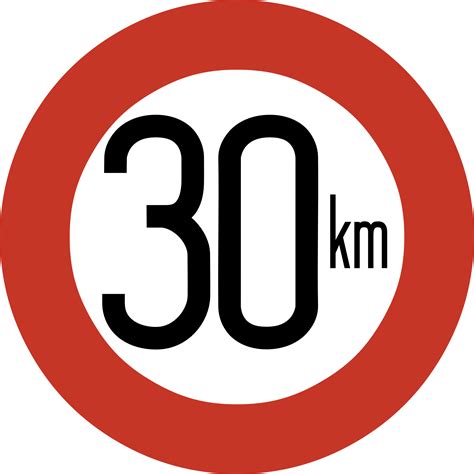 Sign Speed Limit Of 30 Kilometers Free Image Download