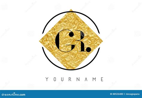 Logotipo De La Letra De GR Con Textura De Oro De La Hoja Ilustración