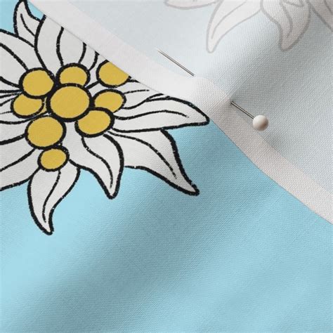 L Edelweiss Light Blue Fabric Spoonflower