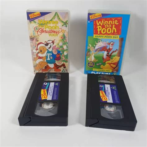 WINNIE THE POOH Christmas Too Happy Pooh Day VHS Cassette Tape Bundle ...