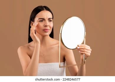 Smiling Attractive Shirtless Longhaired Brunette Halfnaked Stock Photo Shutterstock