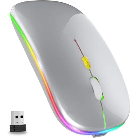 Безжична мишка за компютър, Bluetooth, LED, Сива - eMAG.bg