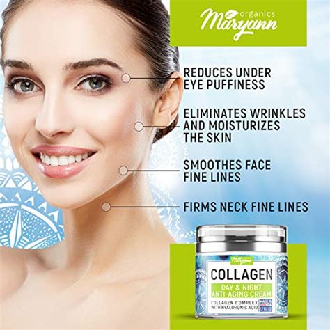 Maryann Organics Collagen Cream Anti Aging Face Moisturizer Day And Night Made In Usa