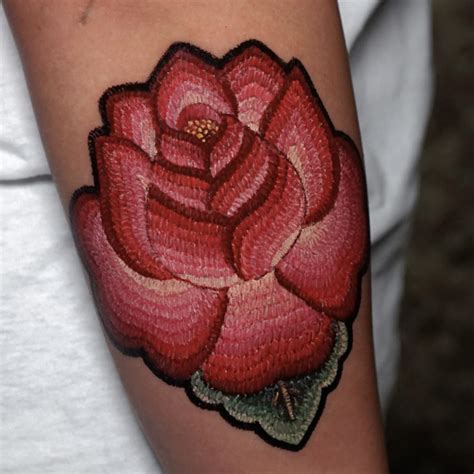 Embroidery flower tattoo by Ksu Arrow : r/tattoo