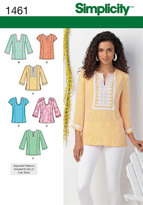 Simplicity 1461 Womens Pullover TUNIC Blouse Top Tops PLUS 10 28W EBay