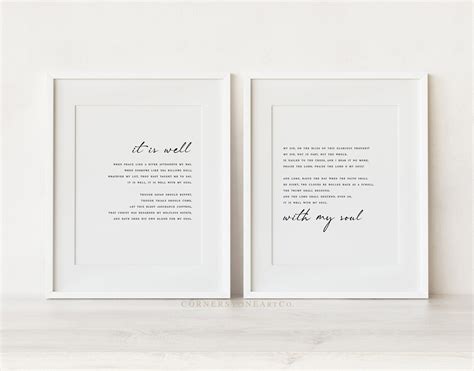 It is Well With My Soul / Set of 2 Hymn Lyric Wall Art/ Hymn | Etsy