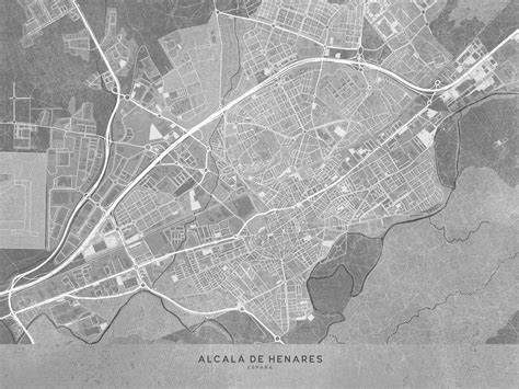 Mapa De Map Of Alcalá De Henares Spain In Gray Vintage Style ǀ Mapas