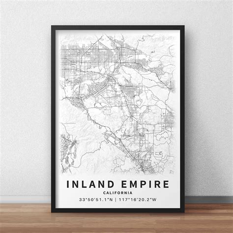 Printable Map of Inland Empire California CA United States | Etsy