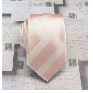 Peach Blush Stripes Mens Necktie With Matching Pocket Square Option