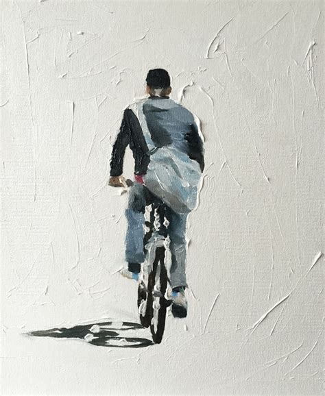 Cycling Painting Cycling Art Cycling PRINT Man On Bicycle Art Print