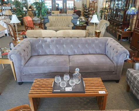 Grey Tufted Sofa | New England Home Furniture Consignment