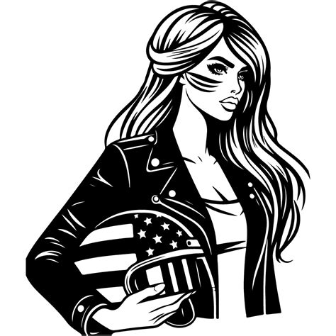 Svg De American Biker Girl Gratis Archivo Vectorial Svg De Fondo En