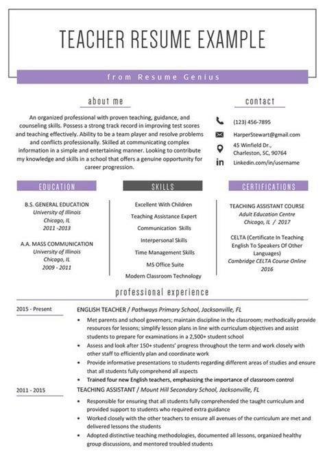 Sample Resume For Teachers With Experience Gigglezz Preschool