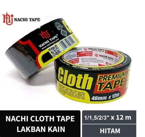 CLOTH TAPE LAKBAN KAIN LINEN HITAM NACHI 1 1 5 2 3 Inch X 12