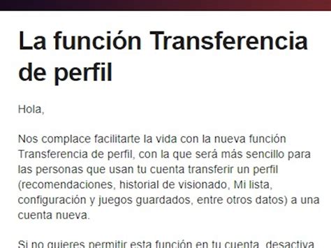 Netflix activa la función Transferencia de perfil para nuevas cuentas