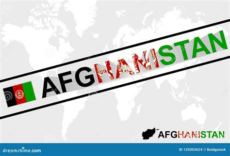 Afghanistan Map Flag And Text Illustration Stock Vector Illustration