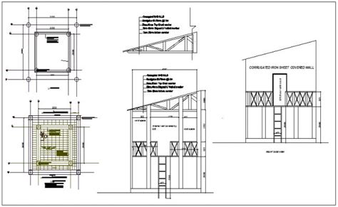 roof structure section  plan view detail dwg file roof