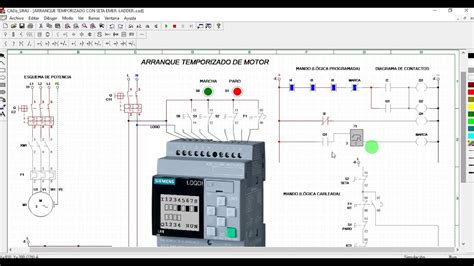 3 Arranque TEMPORIZADO de motor Lógica programada LADDER CADe